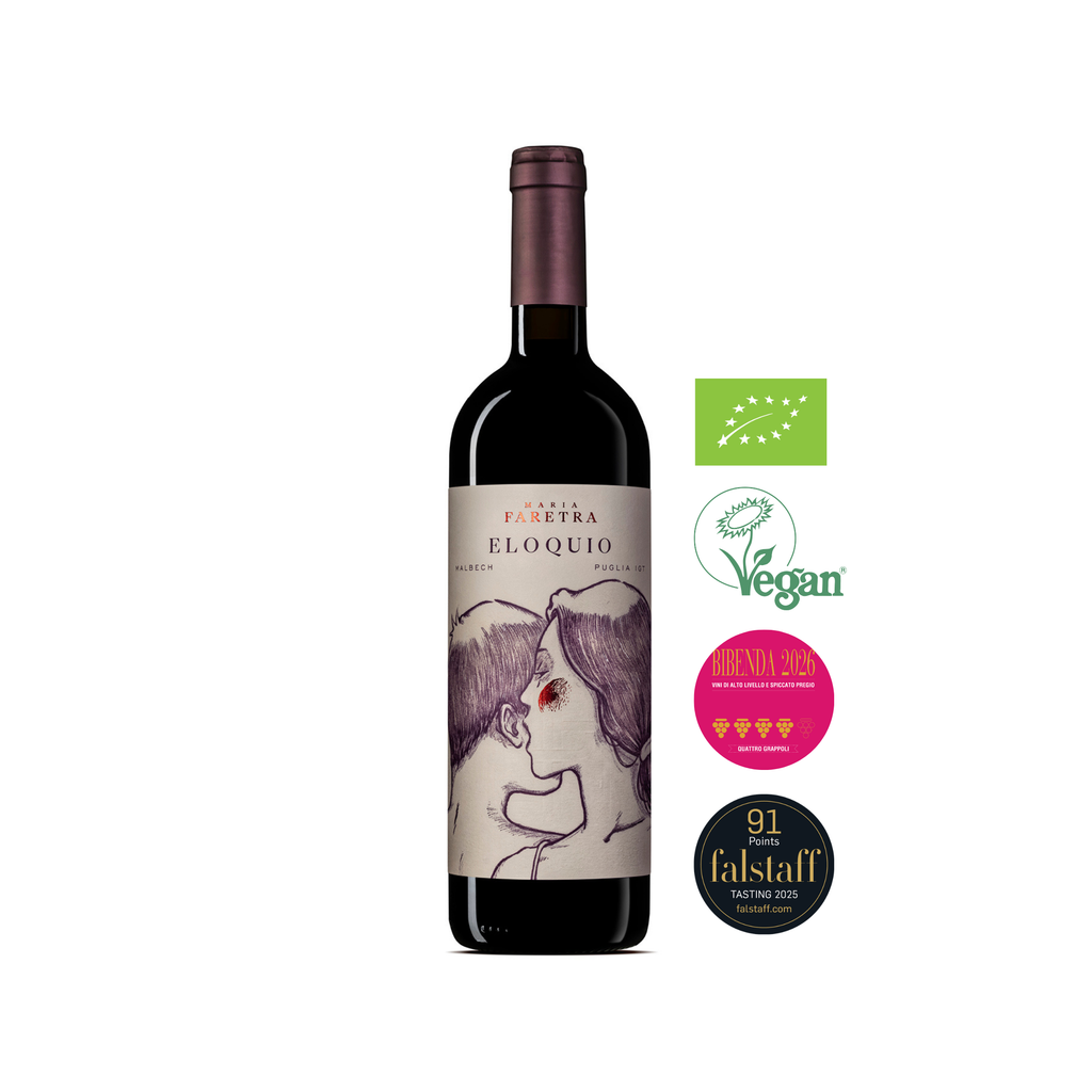 Italian red wine, Malbec, organic and vegan